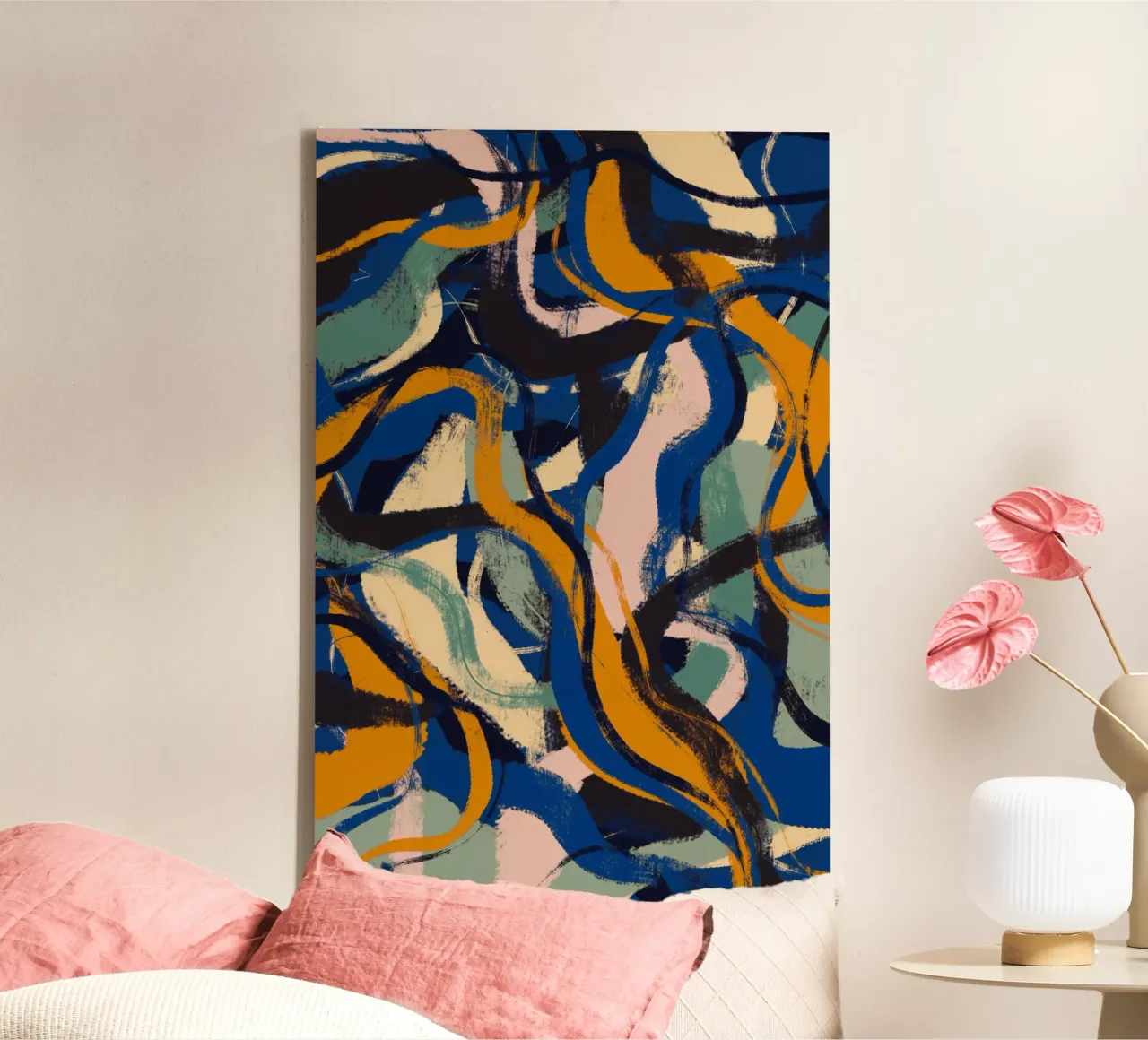 Pattern No 3 Leinwand mit Schattenfugenrahmen von treechild