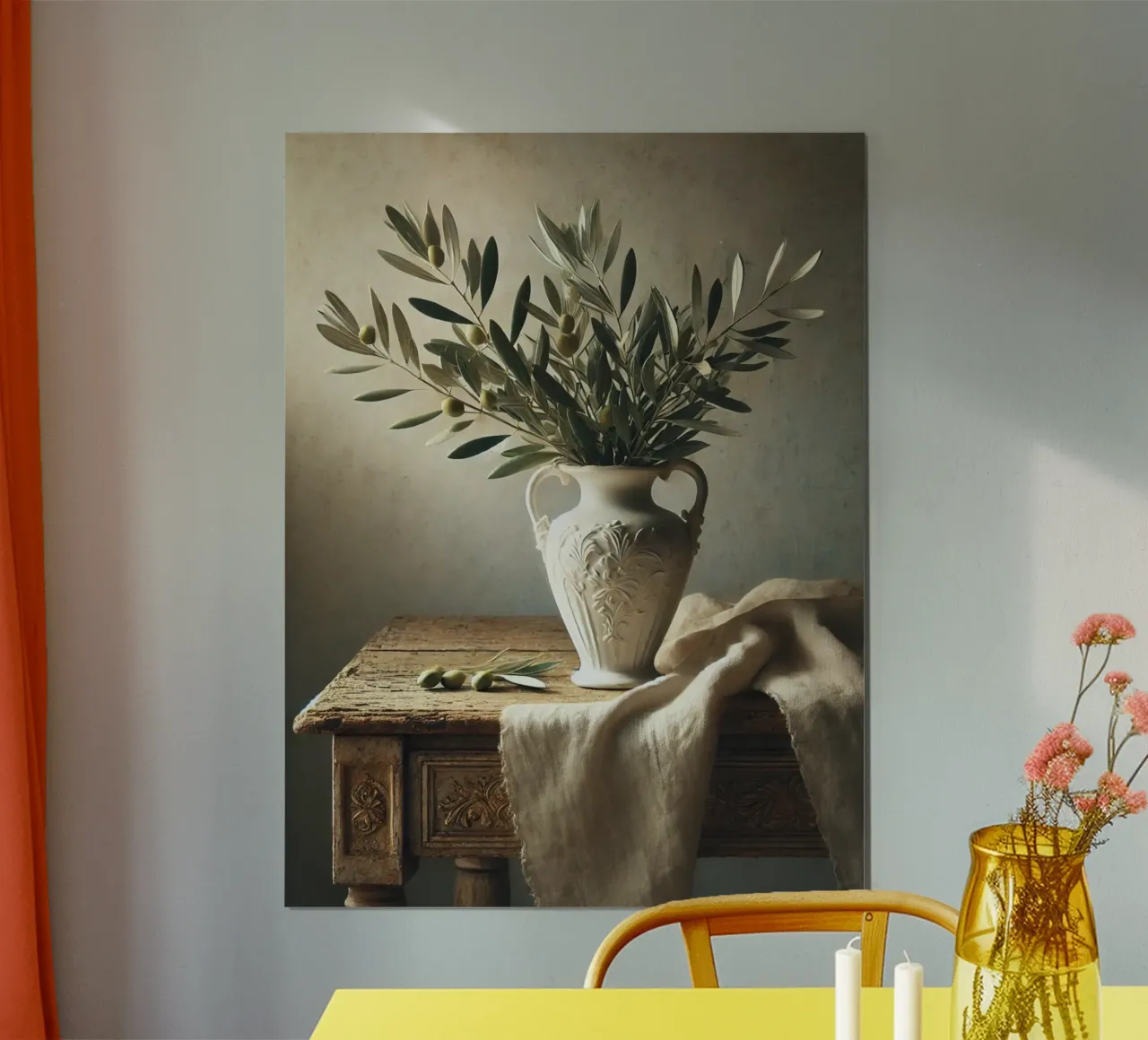 Rami d'ulivo in vaso poster con telaio in plastica da VintageBotanics
