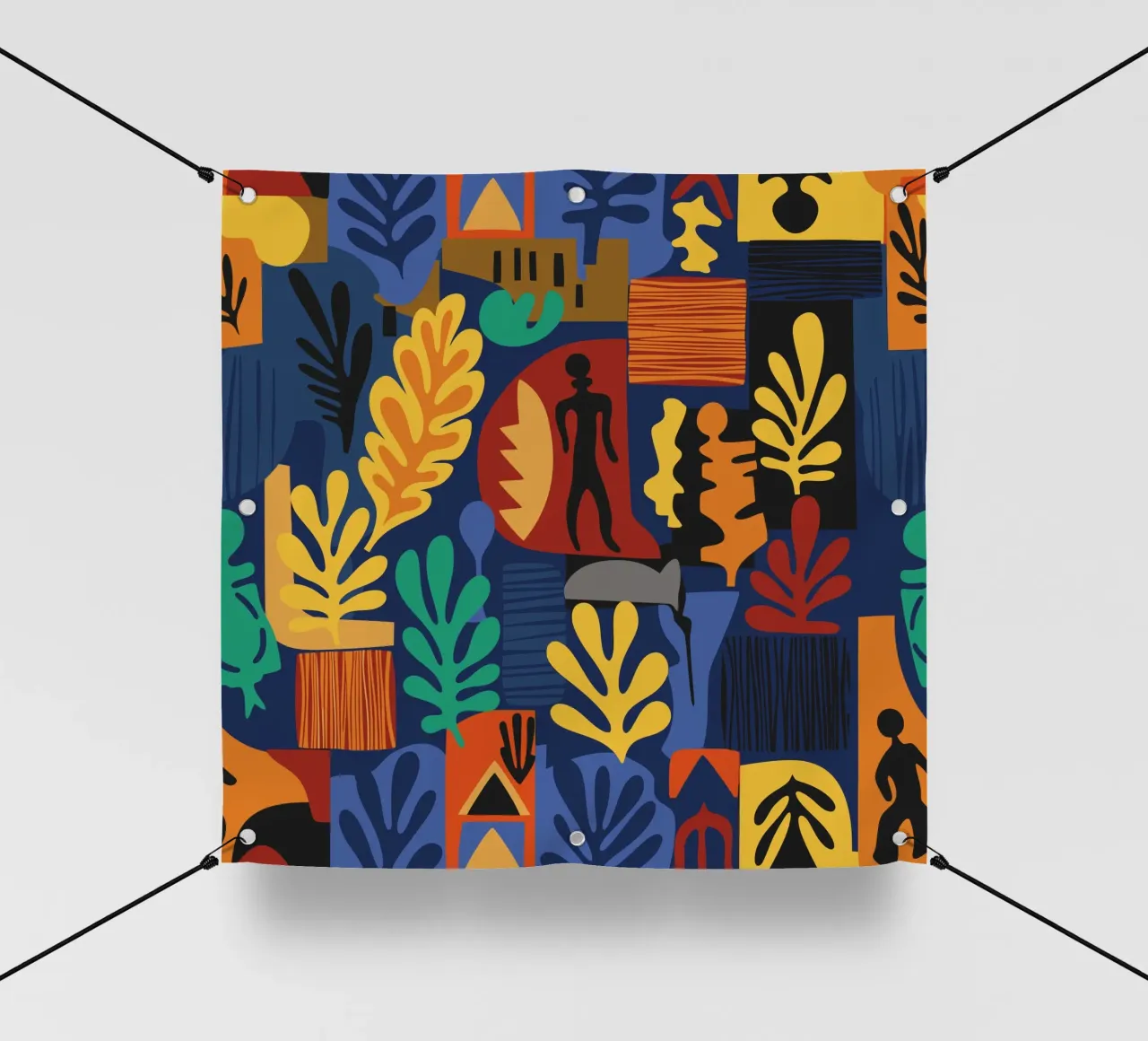 Cut Out Flowers African Pattern Design telo in pvc da Abstract and Patterns