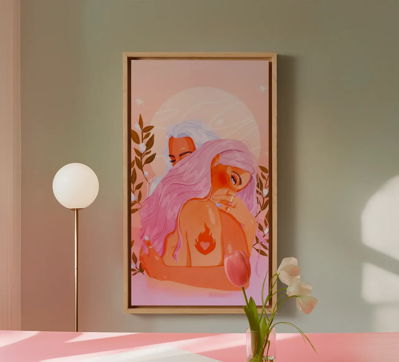 holding each canvas with Floater frame by panada