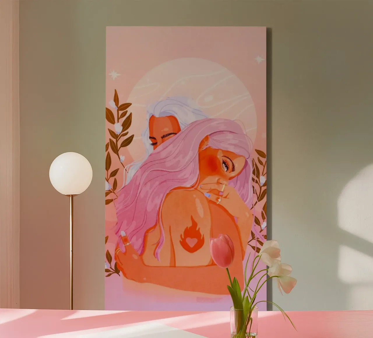 holding each canvas with Floater frame by panada