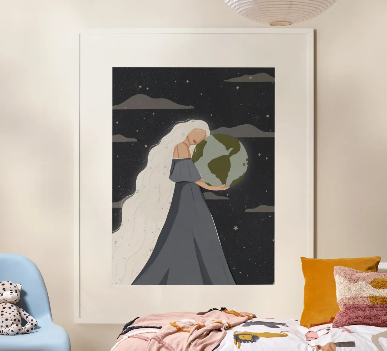 girl hold the earth poster da huminity