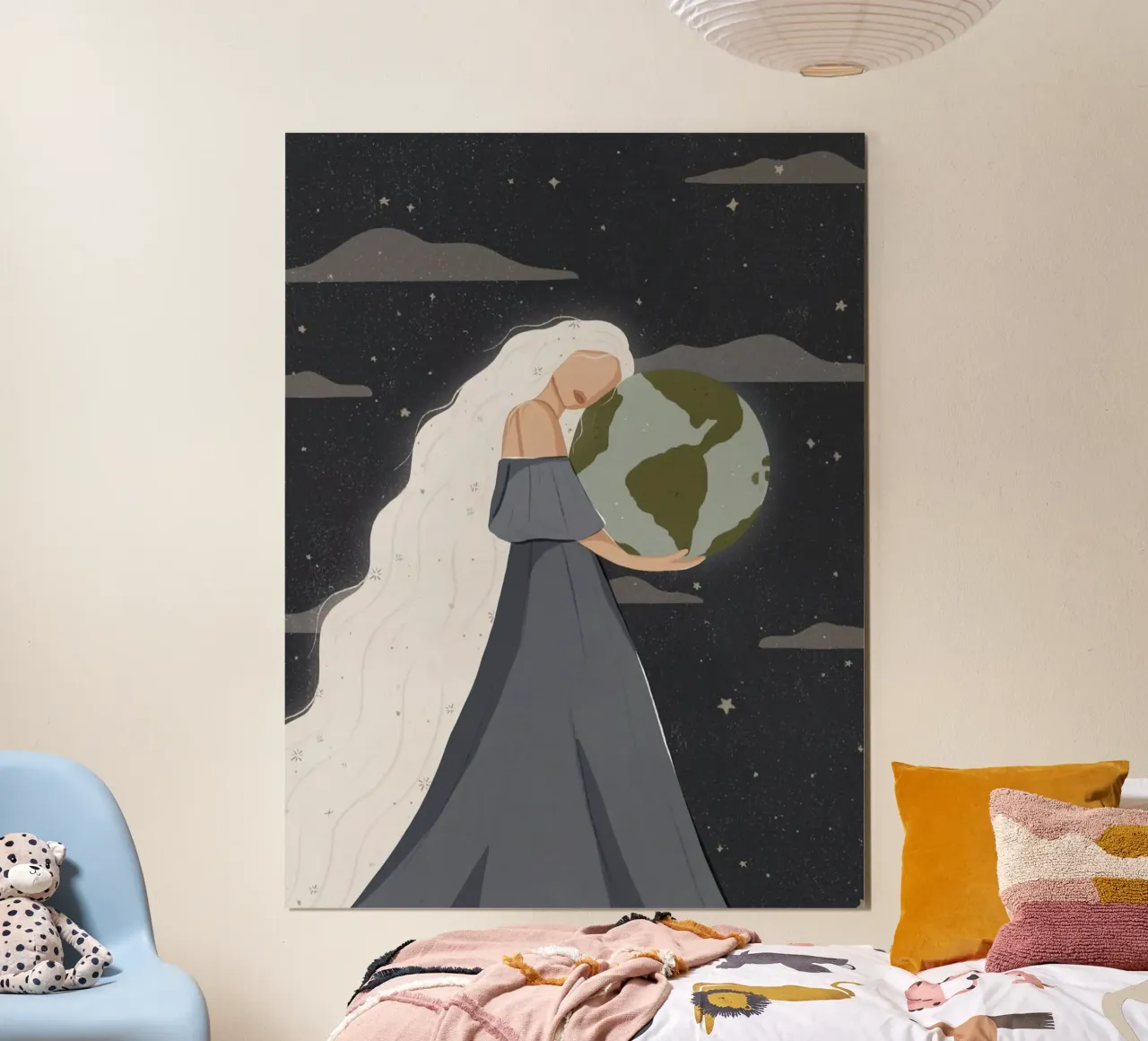 girl hold the earth poster da huminity