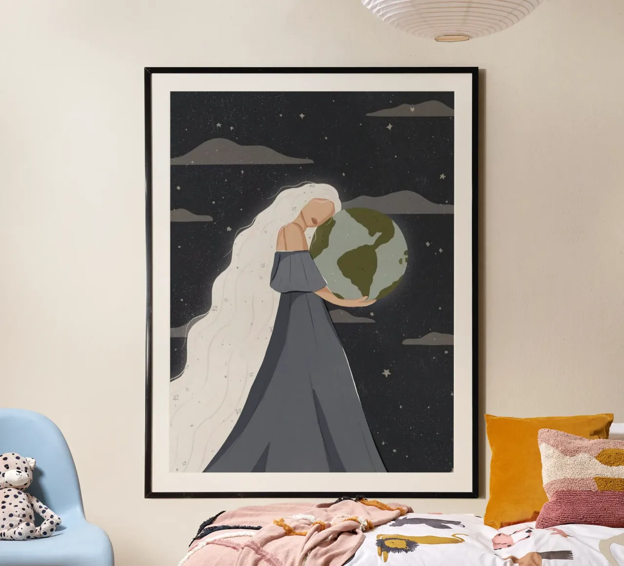 girl hold the earth poster da huminity