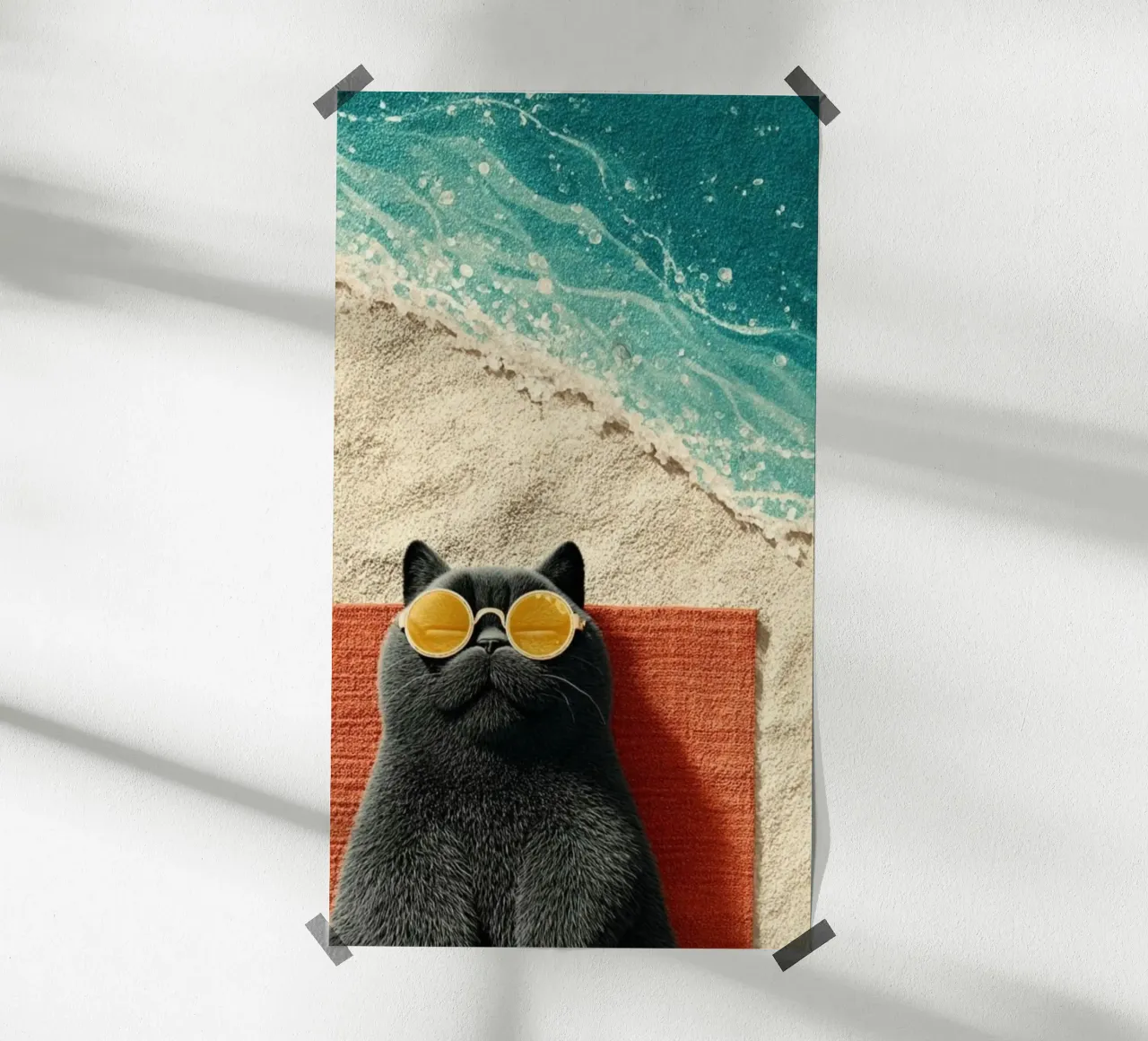 cat with orange glasses poster da panada
