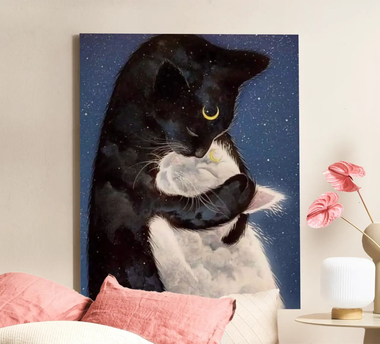 cats hold each canvas with Floater frame by huminity