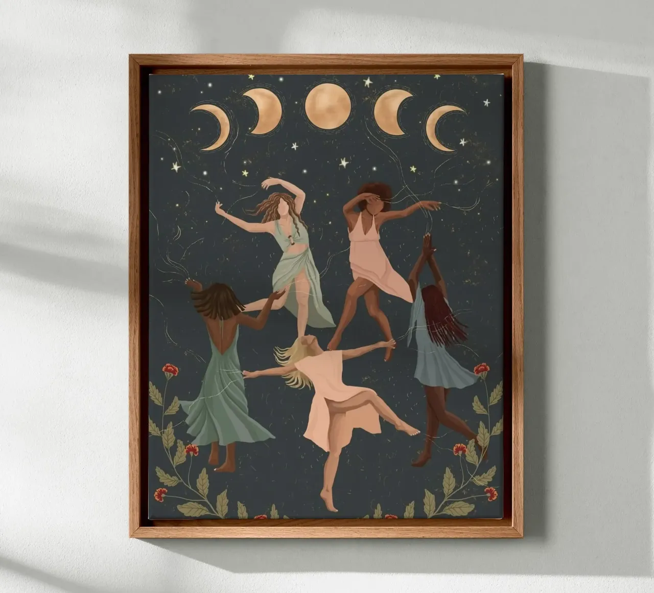 dancing in the moon canvas with Floater frame by huminity