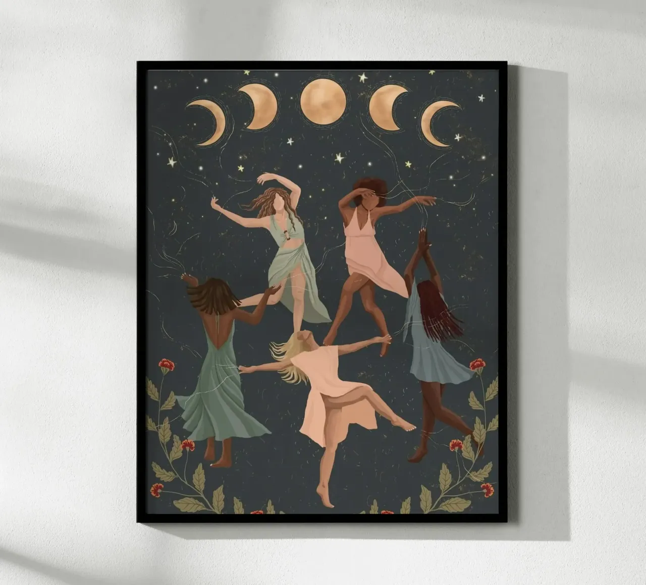 dancing in the moon poster con telaio in legno da huminity