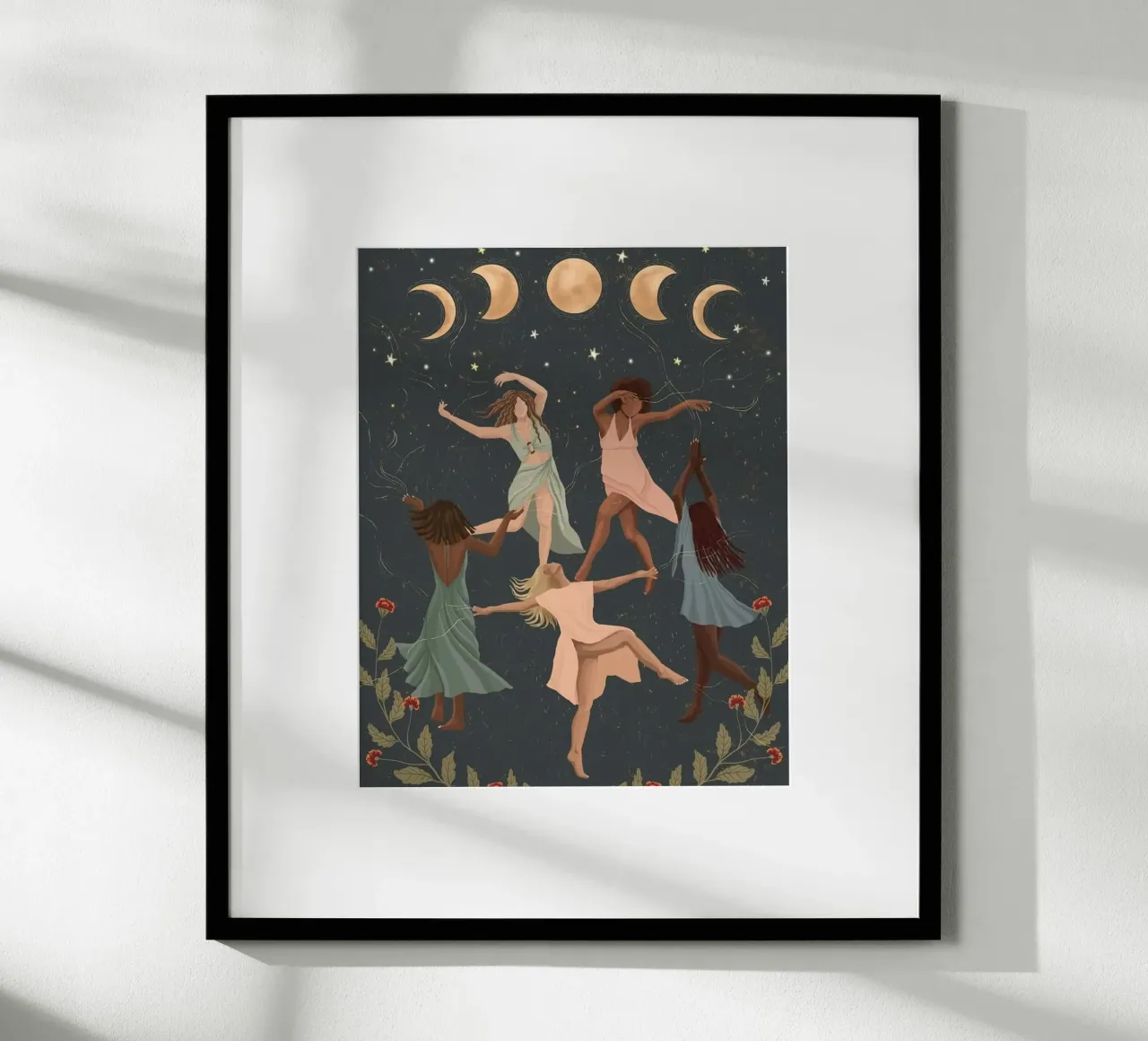 dancing in the moon poster con telaio in legno da huminity