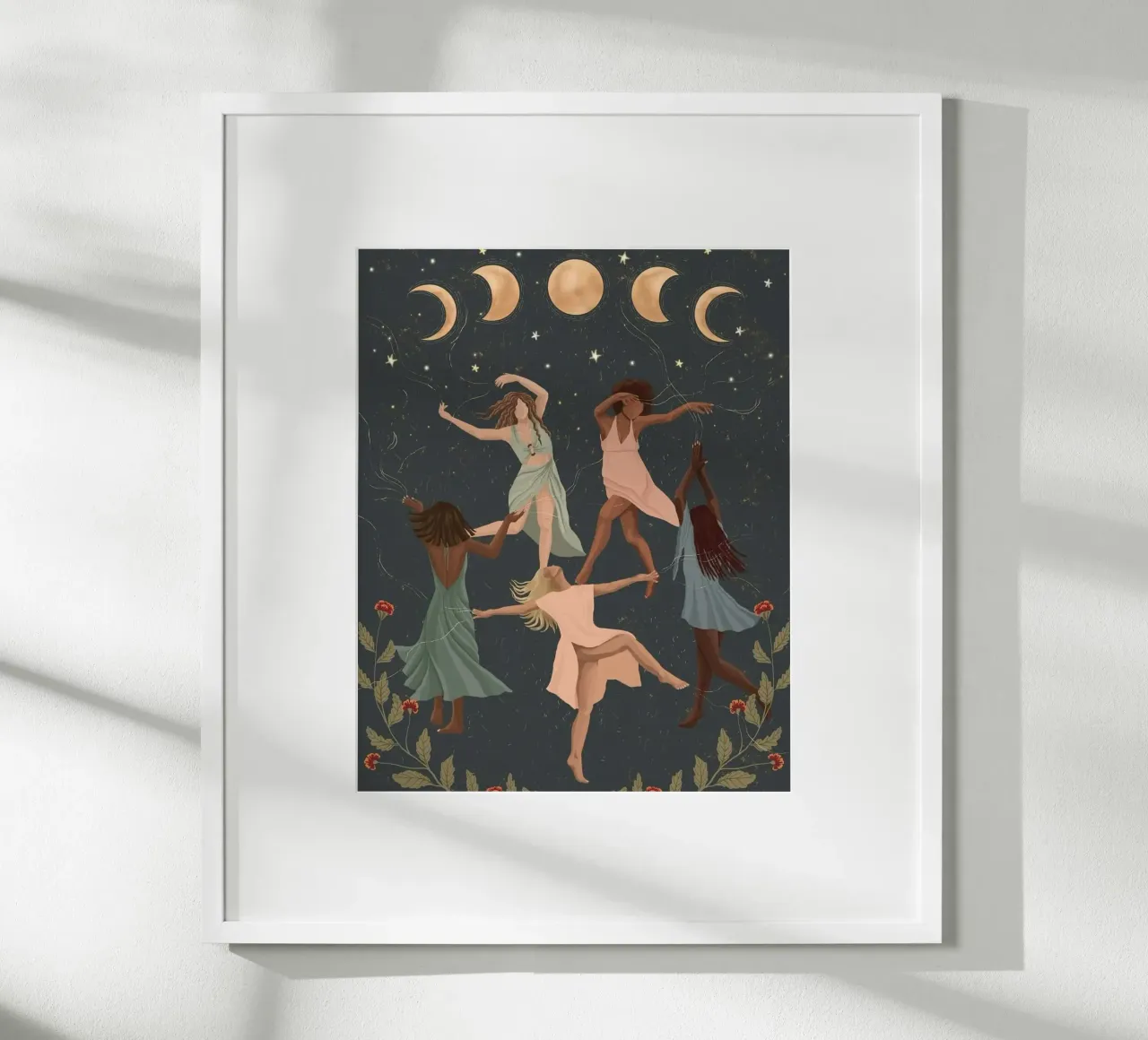 dancing in the moon poster con telaio in legno da huminity
