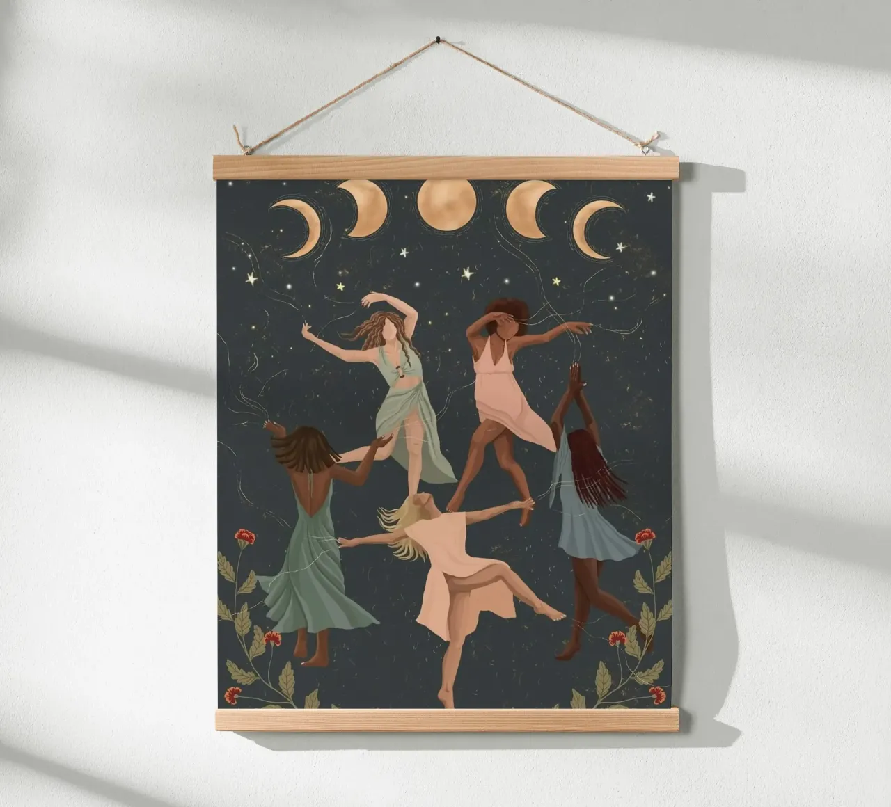dancing in the moon poster con telaio in legno da huminity