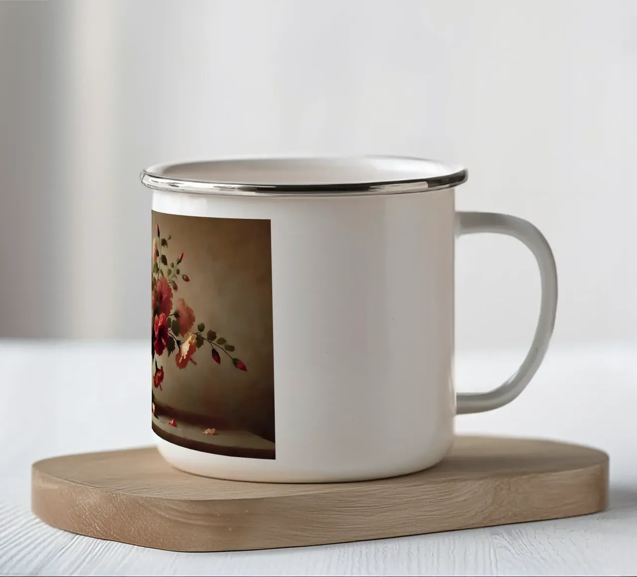 Bouquet di fiori di ibisco tazza in smalto da VintageBotanics