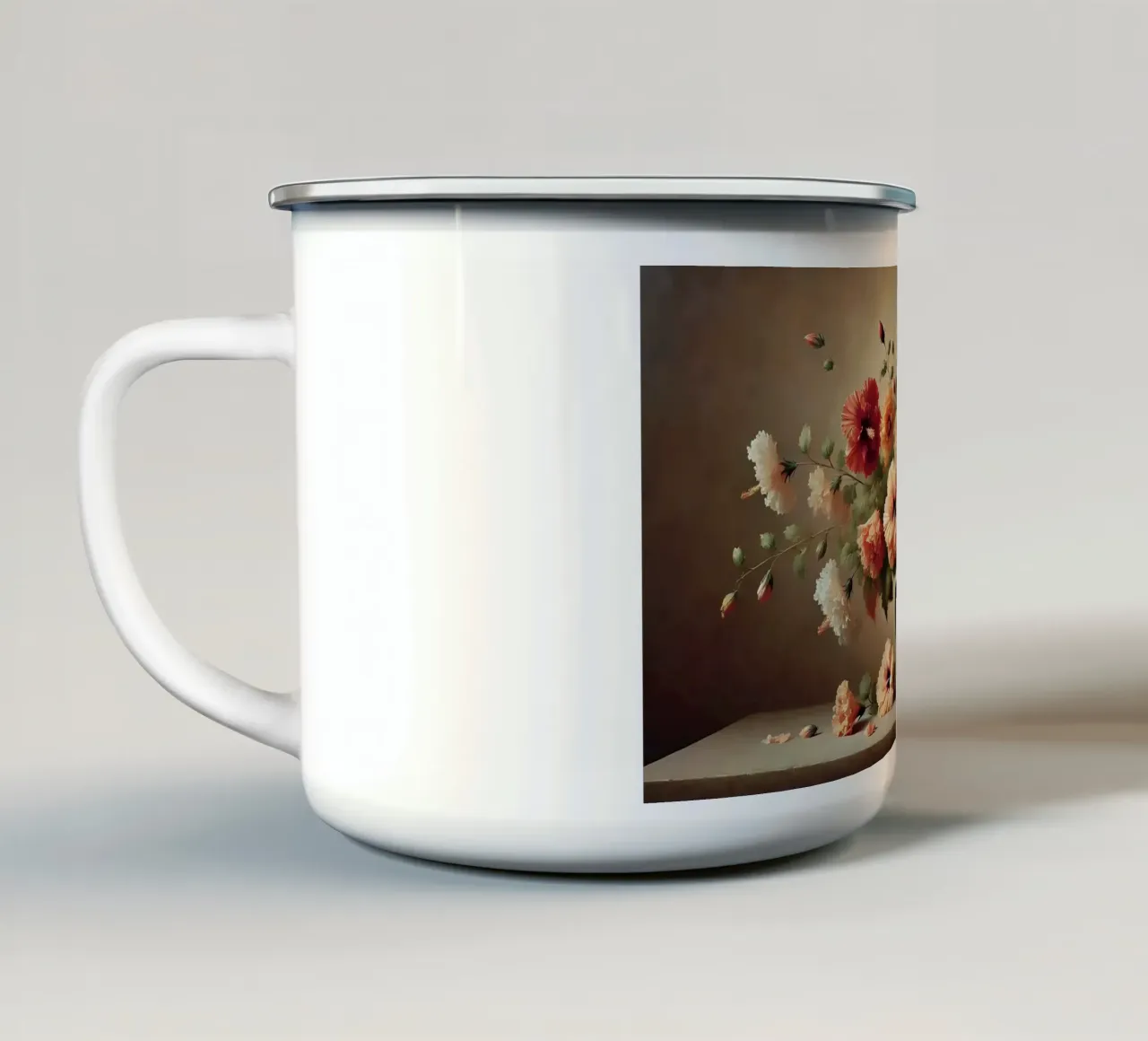 Bouquet di fiori di ibisco tazza in smalto da VintageBotanics