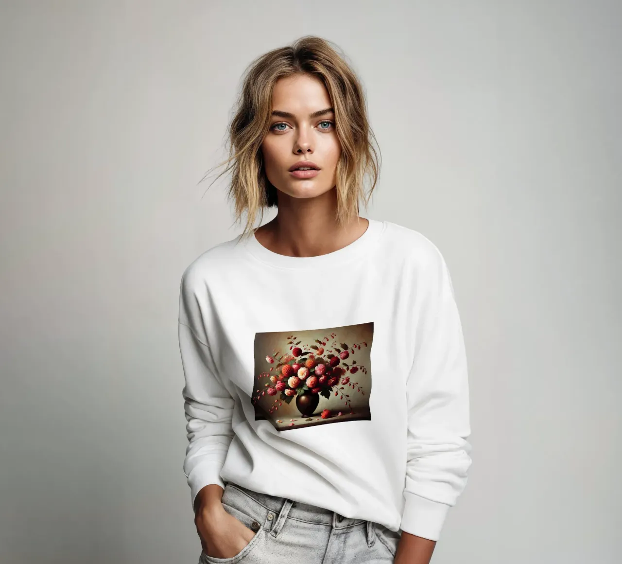 Bouquet of Begonia Flowers sweatshirt by VintageBotanics