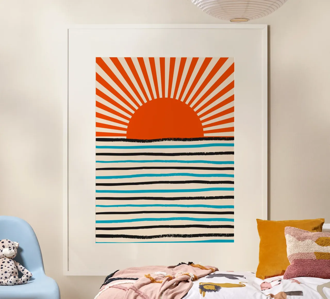 Sole pastello poster con telaio in alluminio da Little Dean