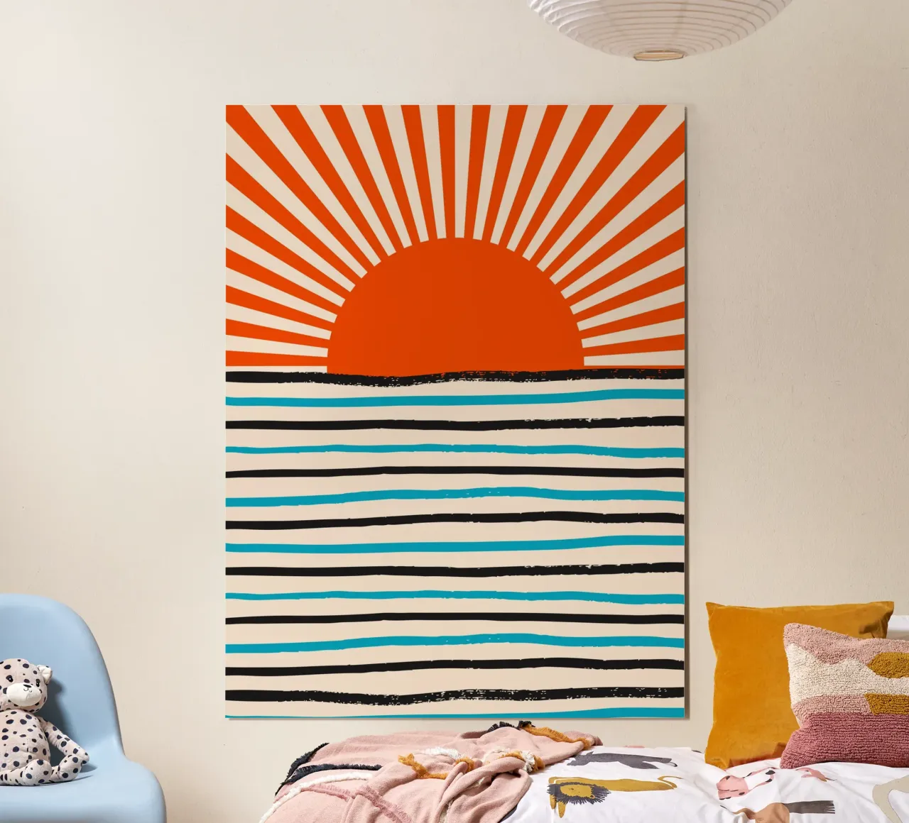 Sole pastello poster con telaio in alluminio da Little Dean