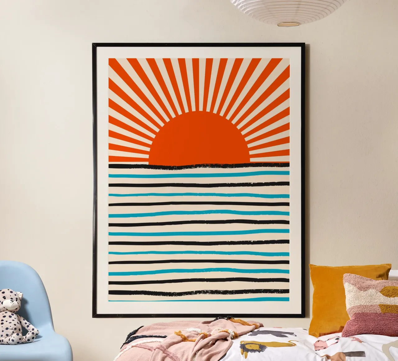 Sole pastello poster con telaio in alluminio da Little Dean
