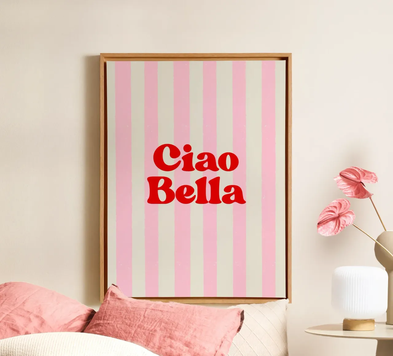 Ciao bella tela con Cornice a cassetta da PinkCandyWalls