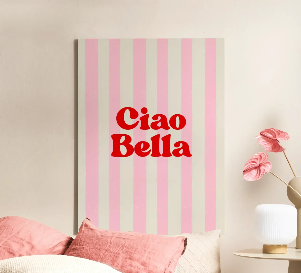 Ciao bella tela con Cornice a cassetta da PinkCandyWalls