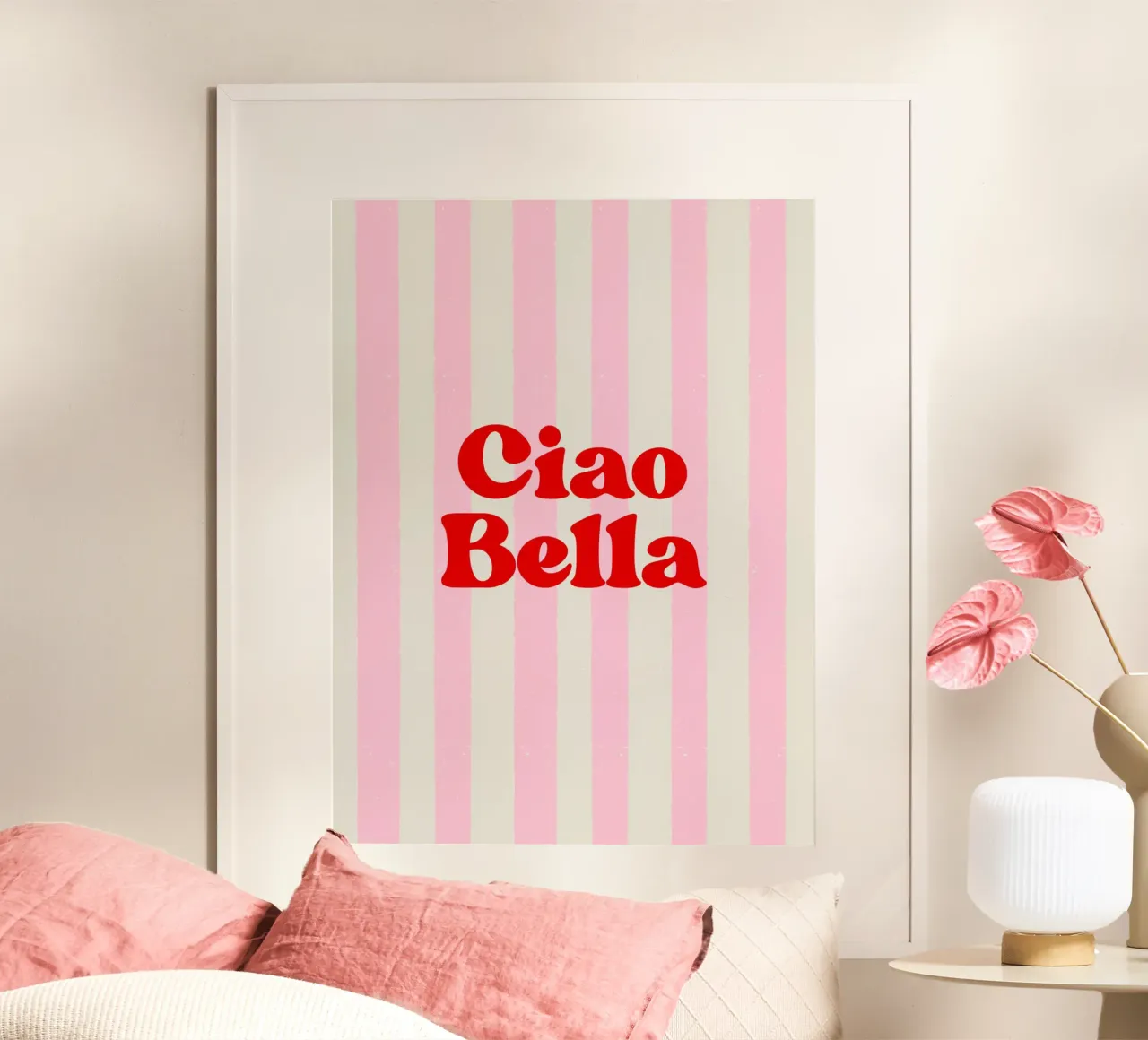 Ciao bella poster con telaio in plastica da PinkCandyWalls