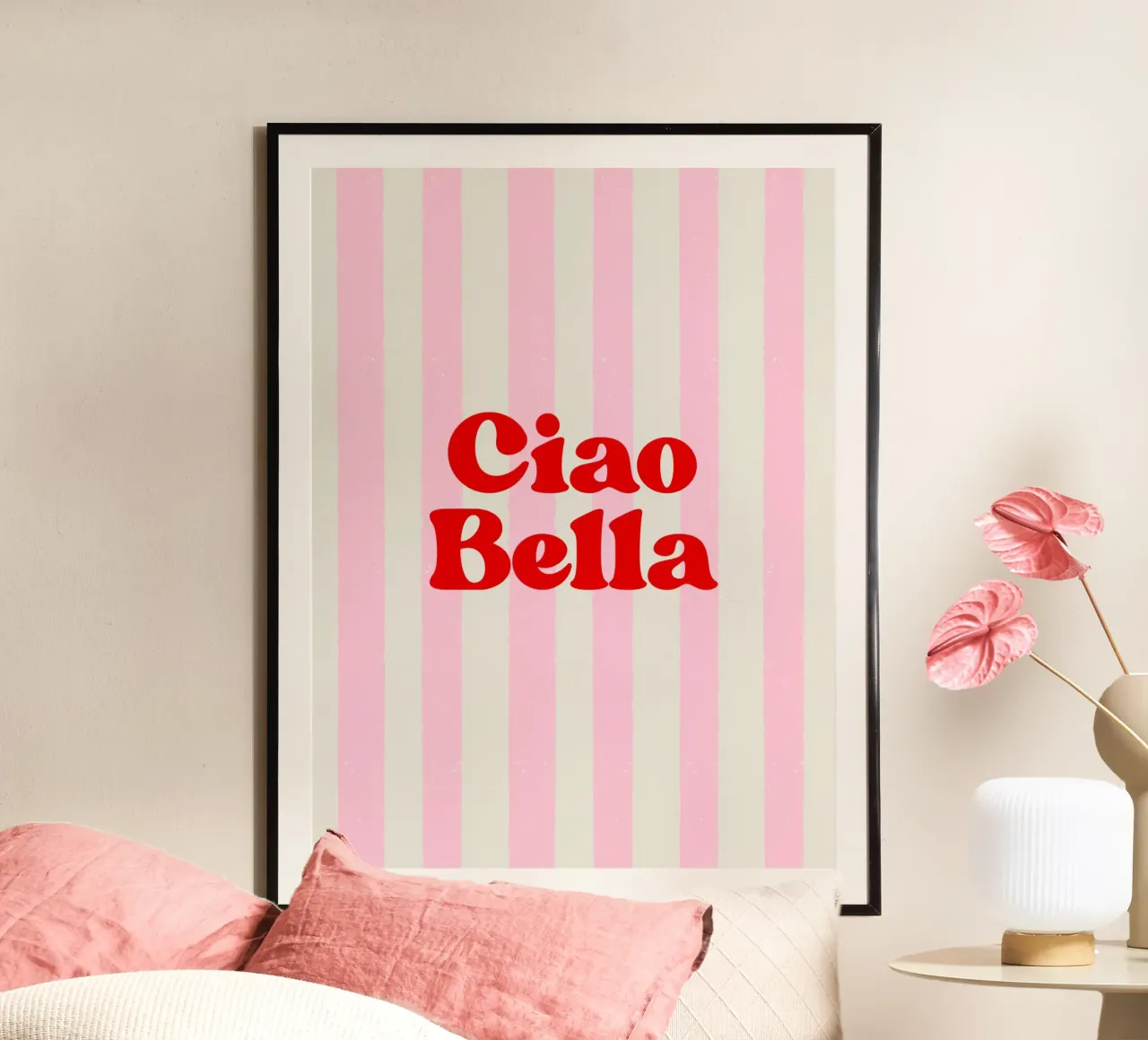 Ciao bella poster con telaio in plastica da PinkCandyWalls