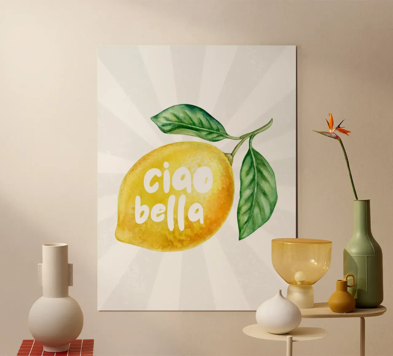 Ciao bella limone poster con telaio in plastica da PinkCandyWalls
