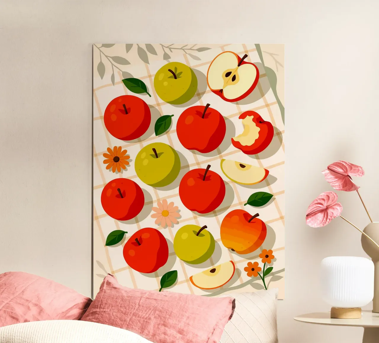 Manzana - Una mesa con estilo poster con marco de aluminio de Sven B Strauss