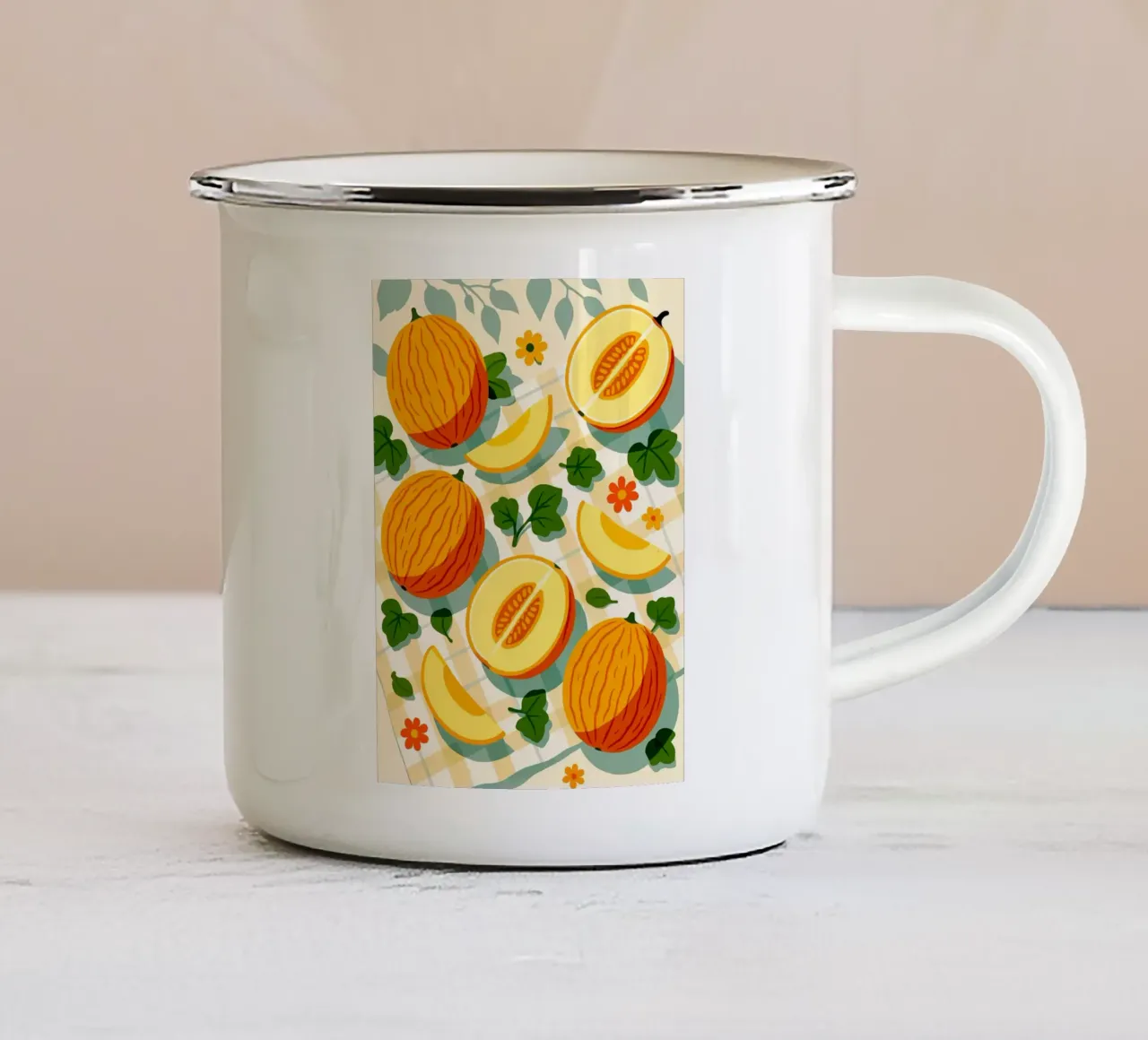 Melone di Casaba - Una tavola stilizzata tazza in smalto da Sven B Strauss