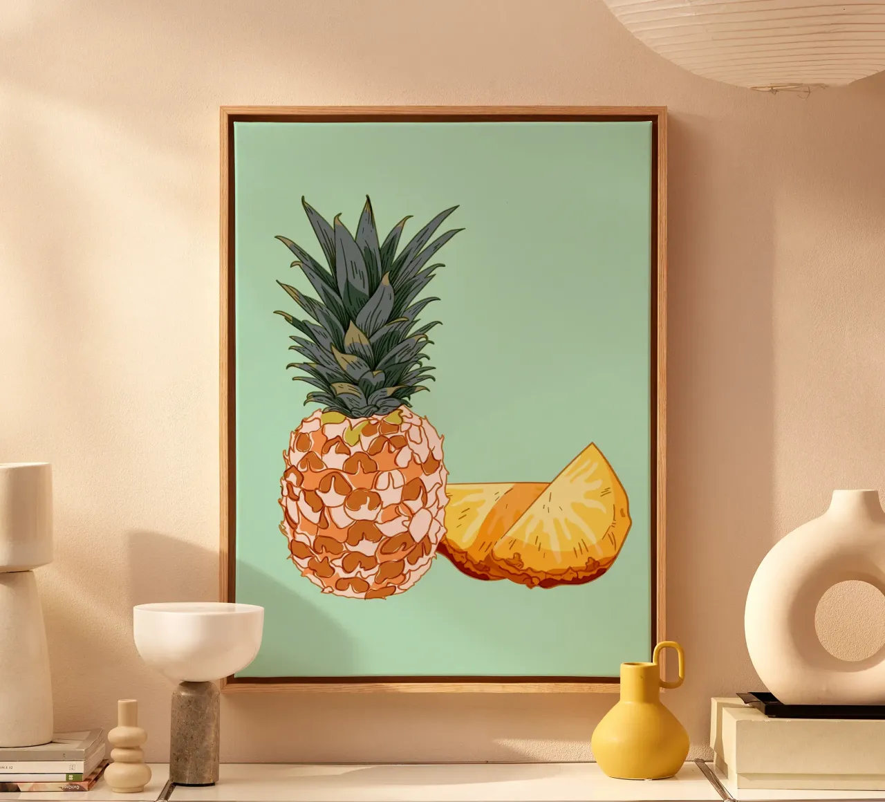 Cibo a base di frutta Ananas tela con Cornice a cassetta da Sven B Strauss