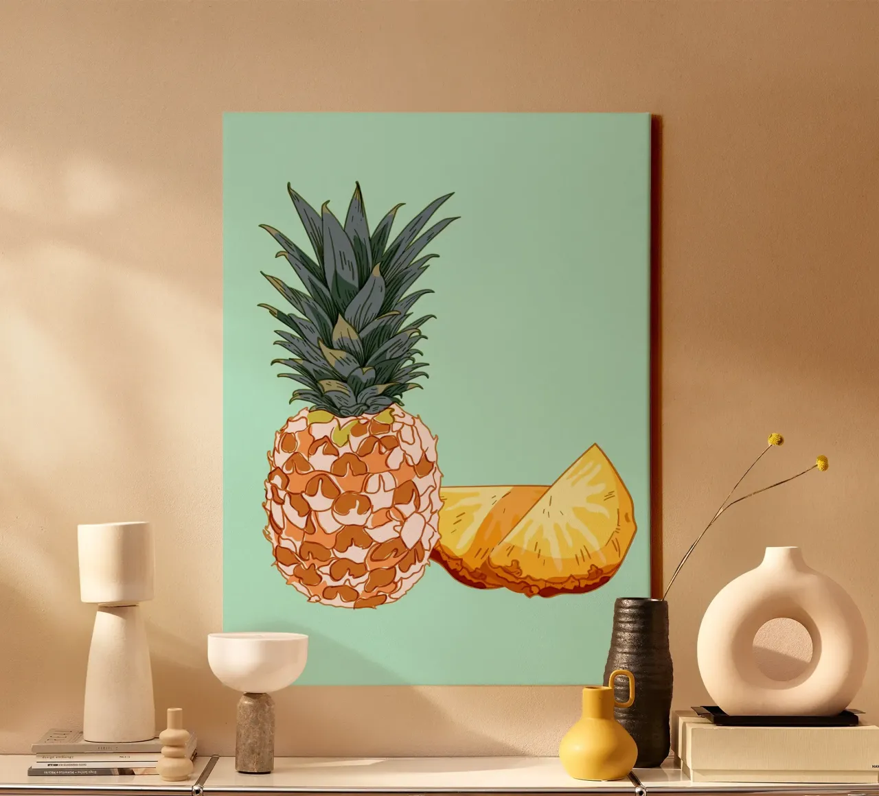 Cibo a base di frutta Ananas tela con Cornice a cassetta da Sven B Strauss