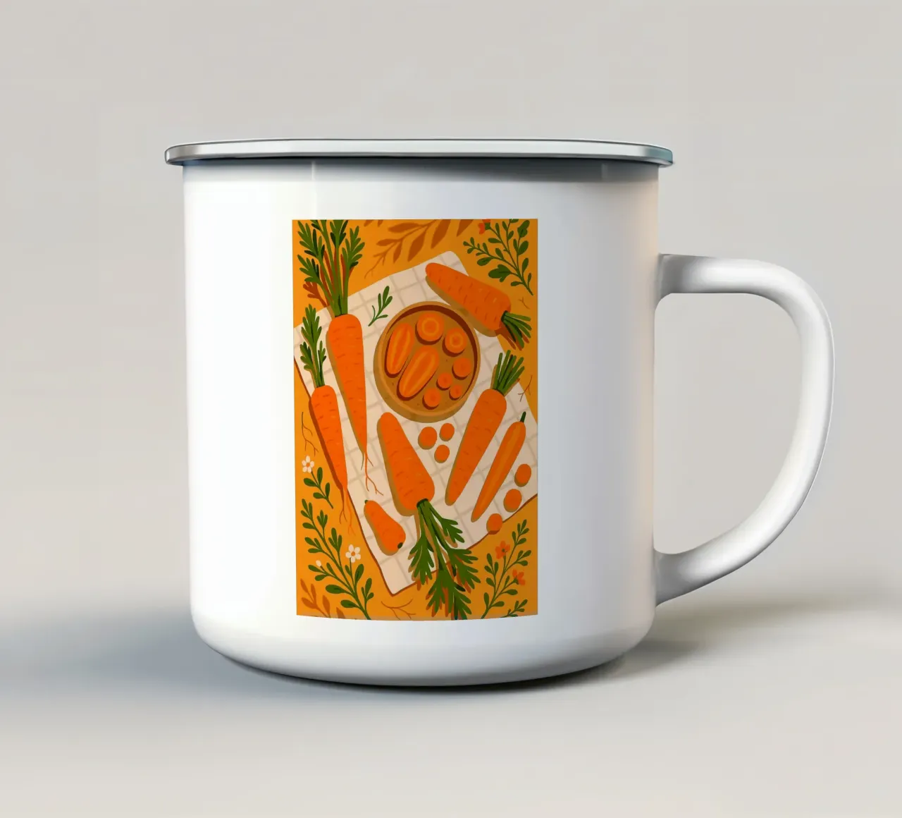 Carota - Una tavola stilizzata tazza in smalto da Sven B Strauss