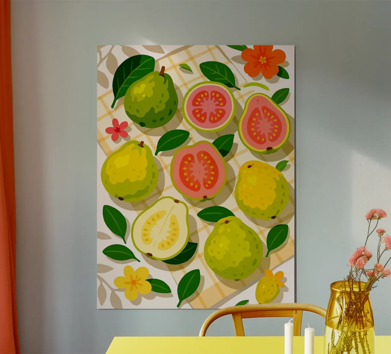 Guava - Una tavola stilizzata poster con telaio in alluminio da Sven B Strauss