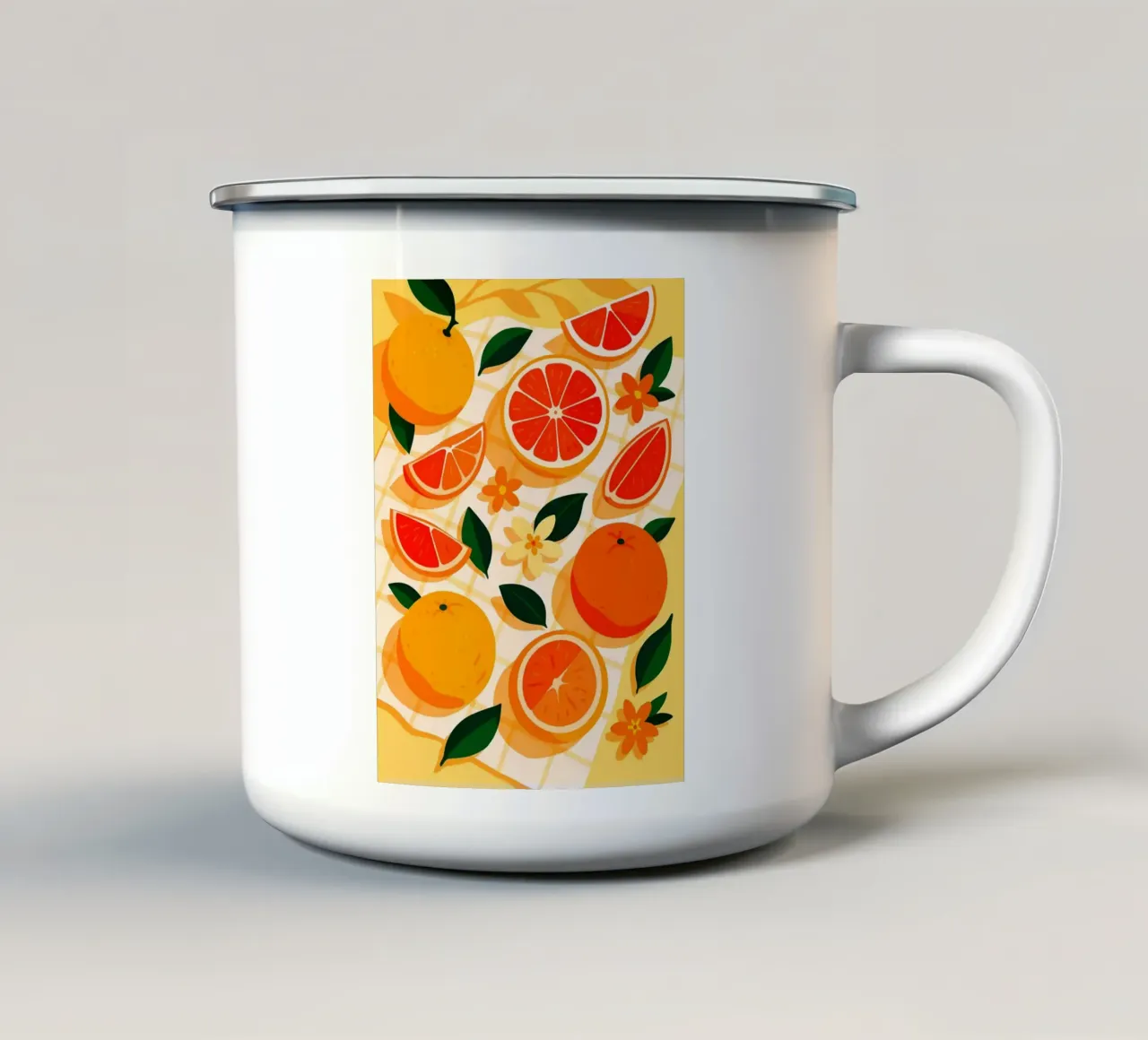 Pompelmo - Una tavola stilizzata tazza in smalto da Sven B Strauss
