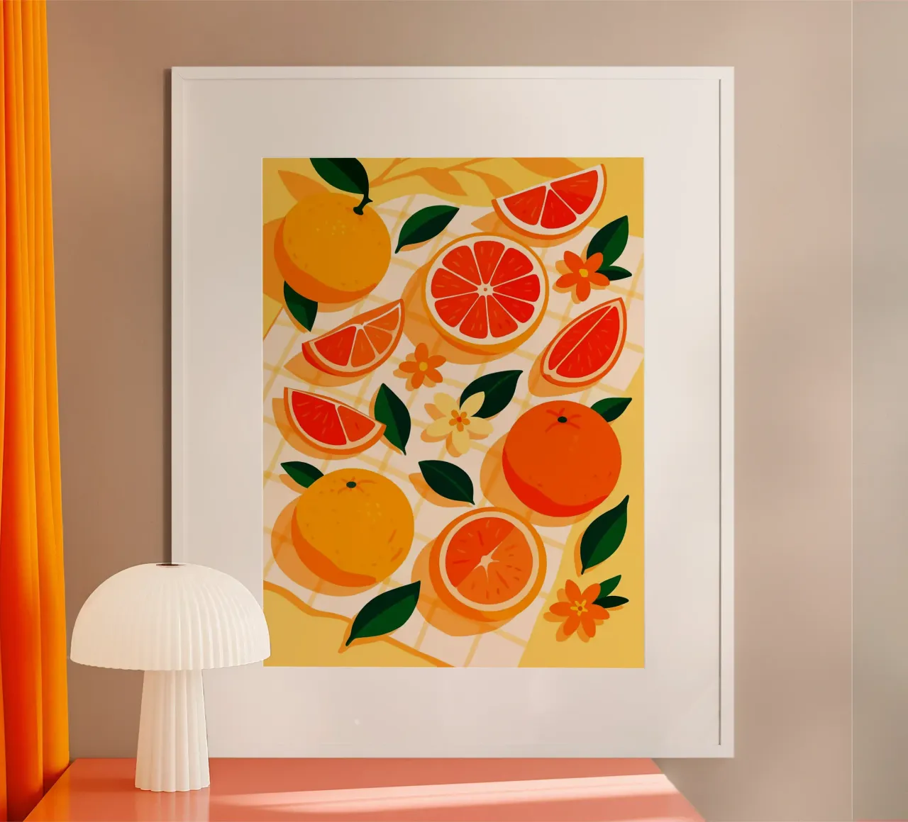 Grapefruit - Eine stilisierte Tischdekoration Poster von Sven B Strauss