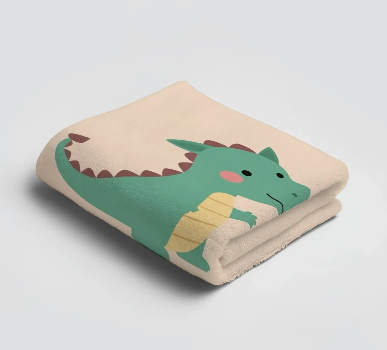 Niedliches Kinderzimmer Cartoon Drache mit Herzen Handtuch von DesignDoodle