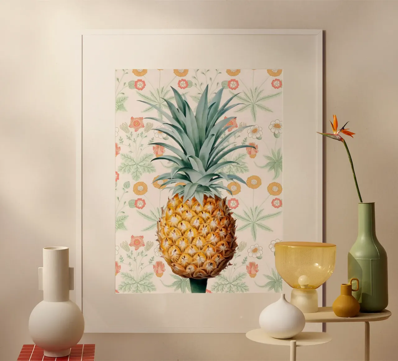 Ananas poster con telaio in legno da Fletcher M Henry