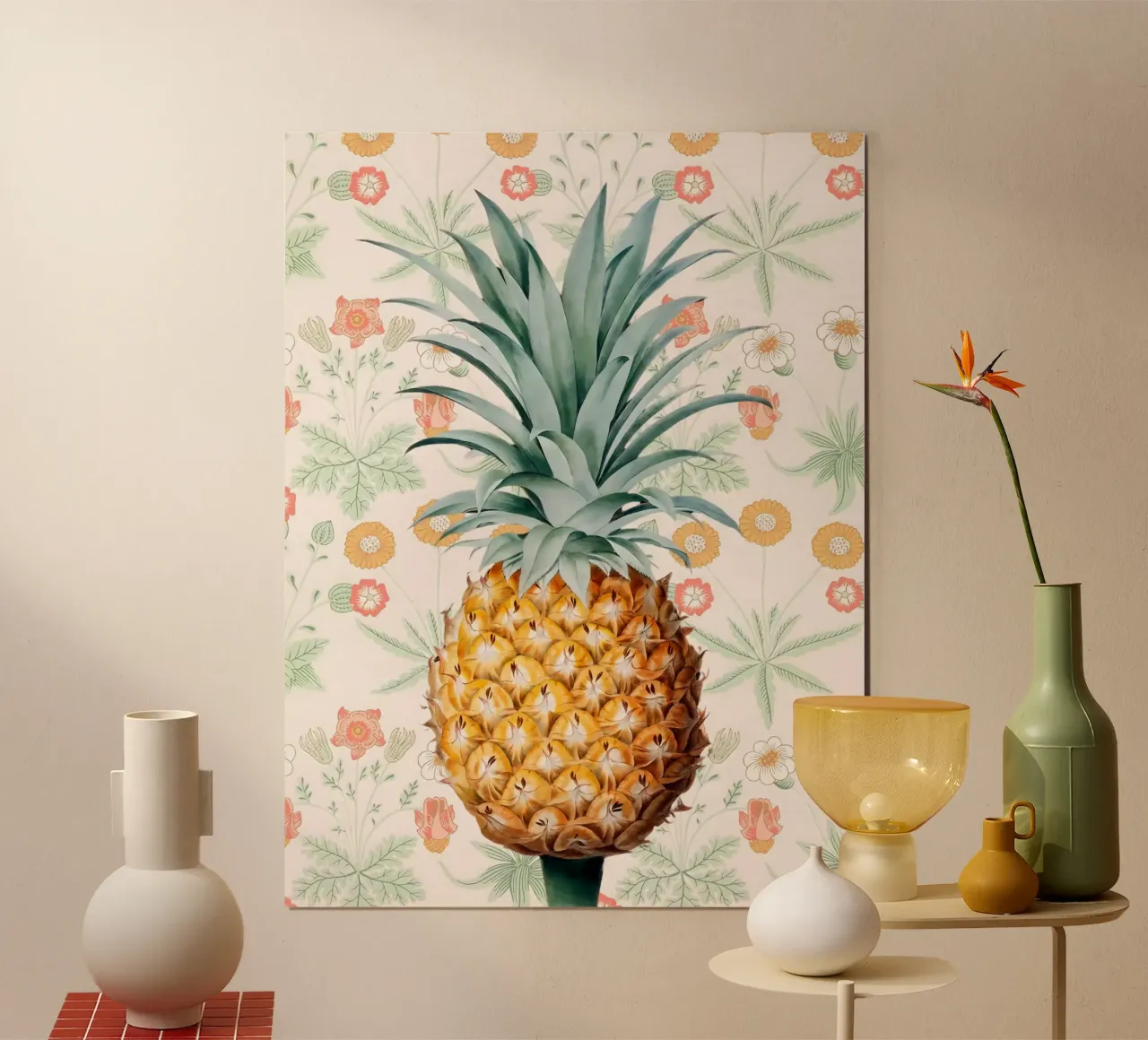 Ananas poster con telaio in legno da Fletcher M Henry