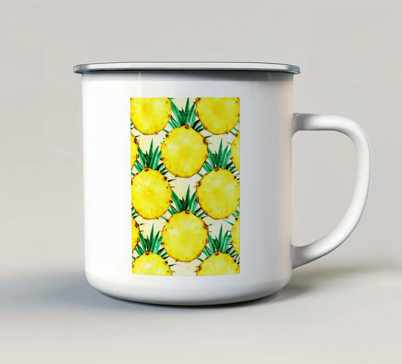 Ananas acquerello tazza in smalto da Fletcher M Henry