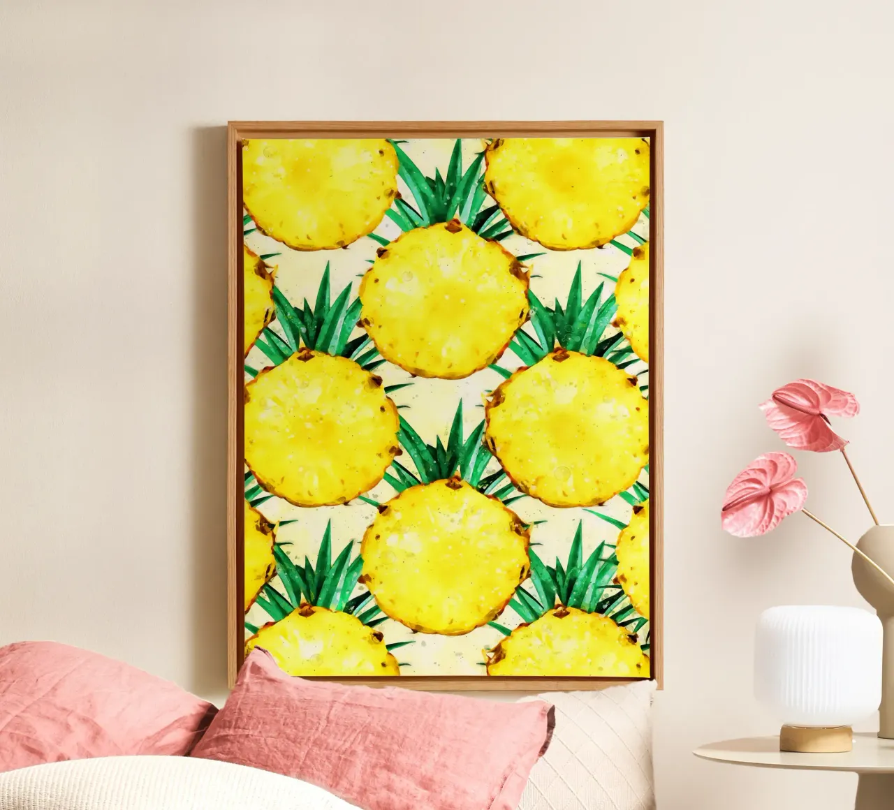 Ananas acquerello tela con Cornice a cassetta da Fletcher M Henry