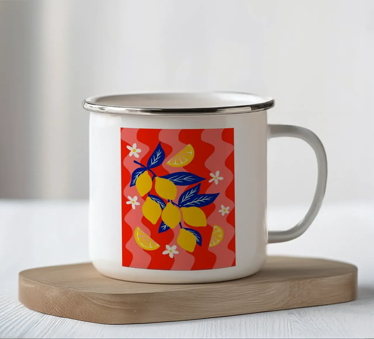 Ramo di limone tazza in smalto da Fletcher M Henry