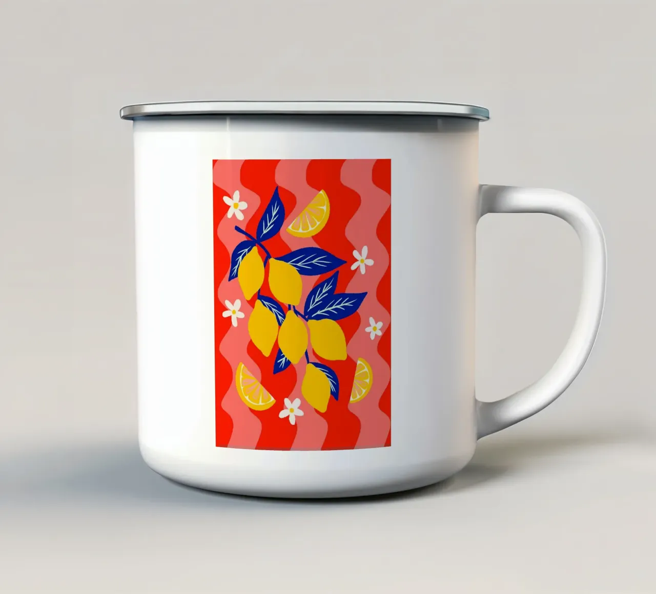 Ramo di limone tazza in smalto da Fletcher M Henry