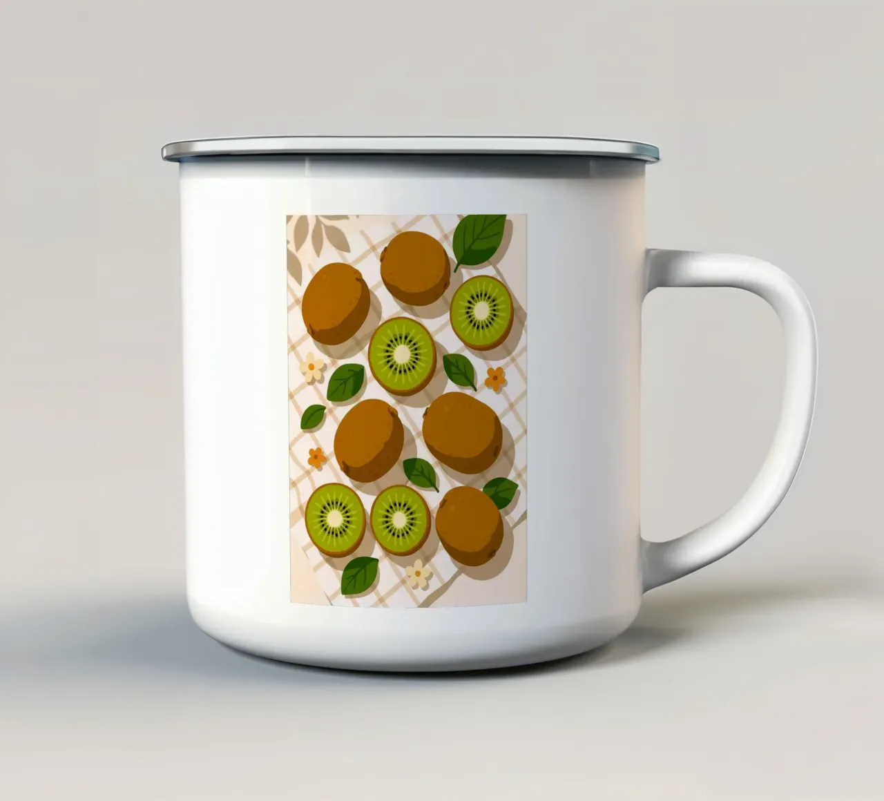 Kiwi - Una tavola stilizzata tazza in smalto da Fletcher M Henry