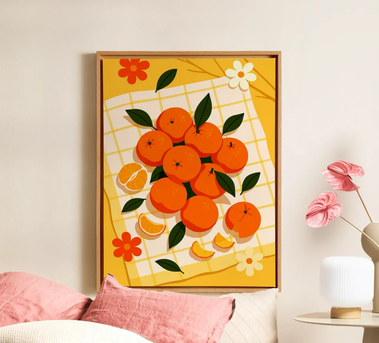 Mandarin Orange – A Stylized Tablescape canvas with Floater frame by Fletcher M Henry