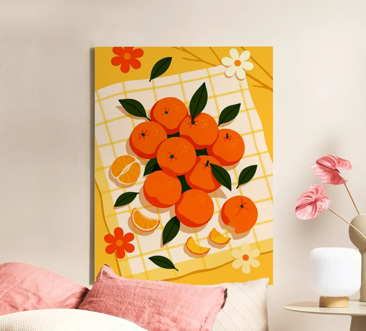 Mandarin Orange – A Stylized Tablescape canvas with Floater frame by Fletcher M Henry
