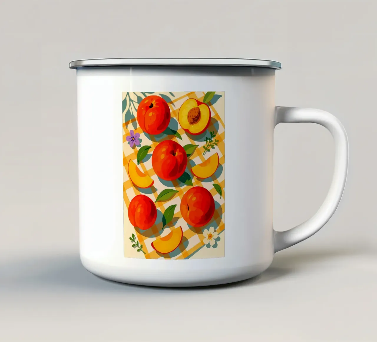 Nettarine - Una tavola stilizzata tazza in smalto da Fletcher M Henry