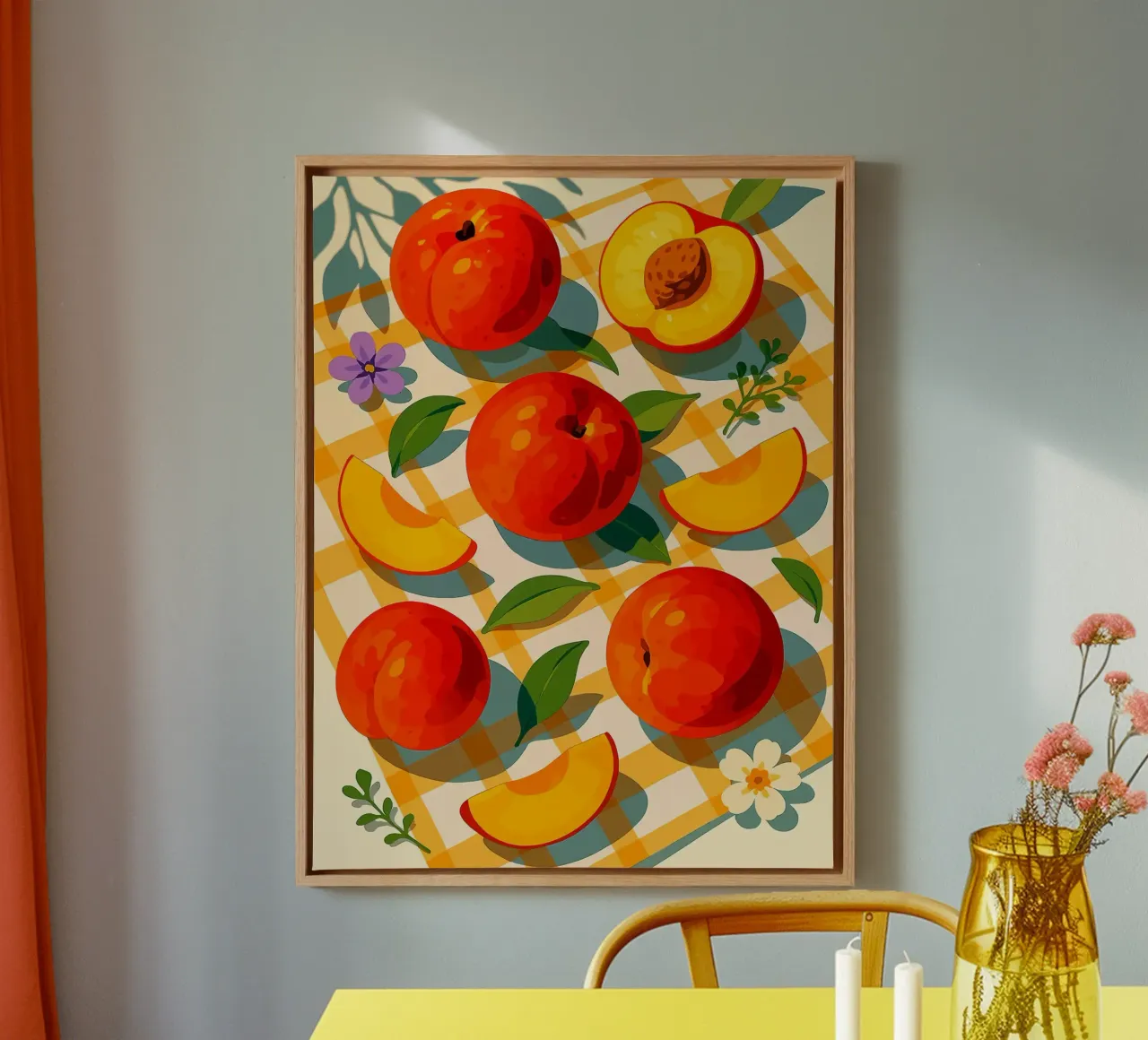 Nettarine - Una tavola stilizzata tela con Cornice a cassetta da Fletcher M Henry
