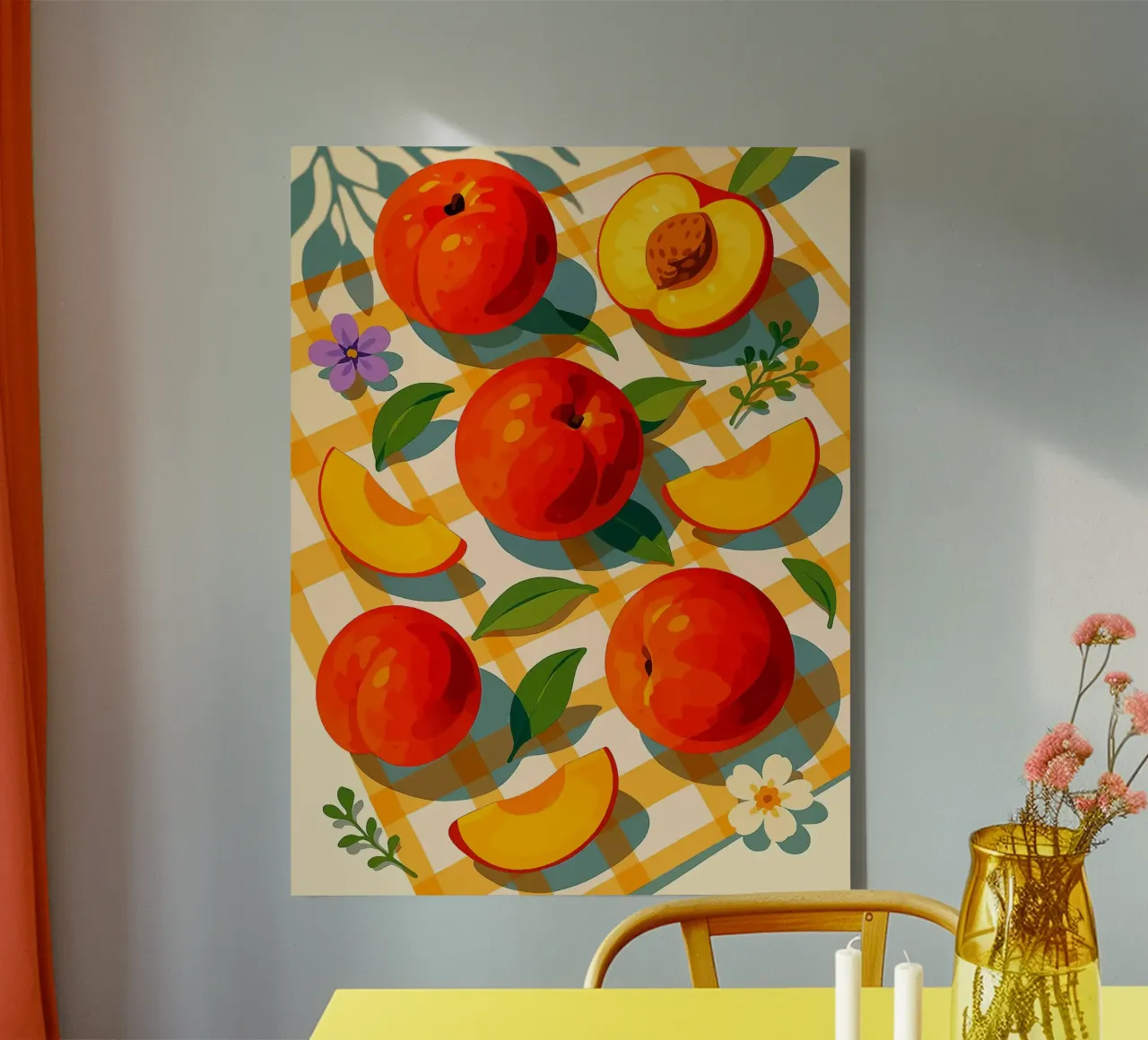 Nettarine - Una tavola stilizzata tela con Cornice a cassetta da Fletcher M Henry