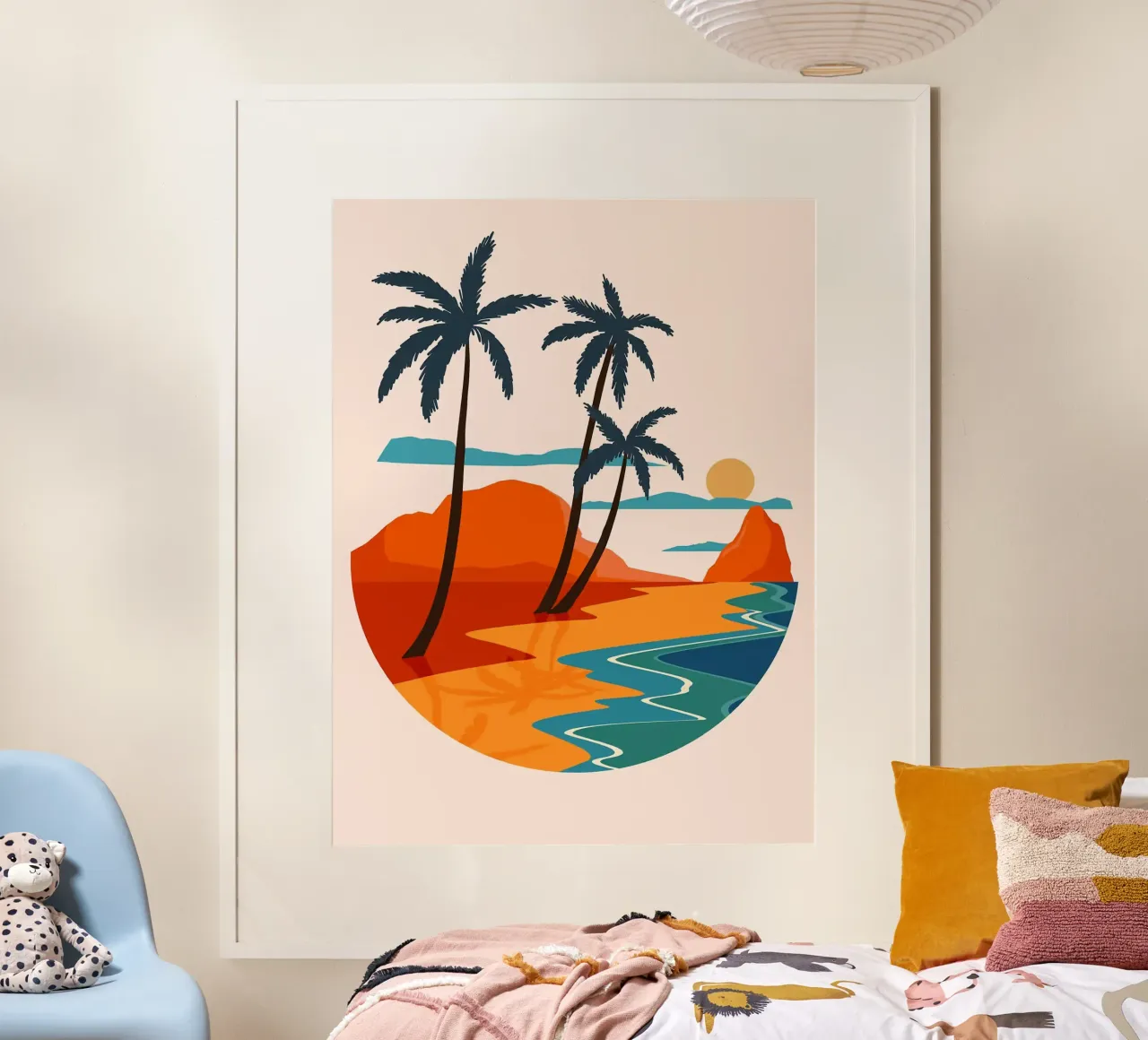 Poster per il tramonto sulla spiaggia poster con telaio in plastica da Leon B Feierabend