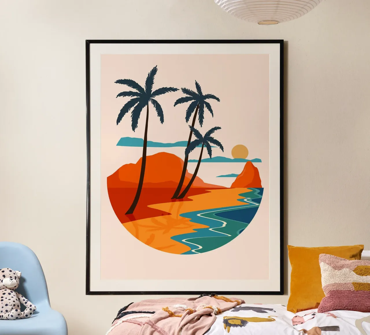 Poster per il tramonto sulla spiaggia poster con telaio in plastica da Leon B Feierabend
