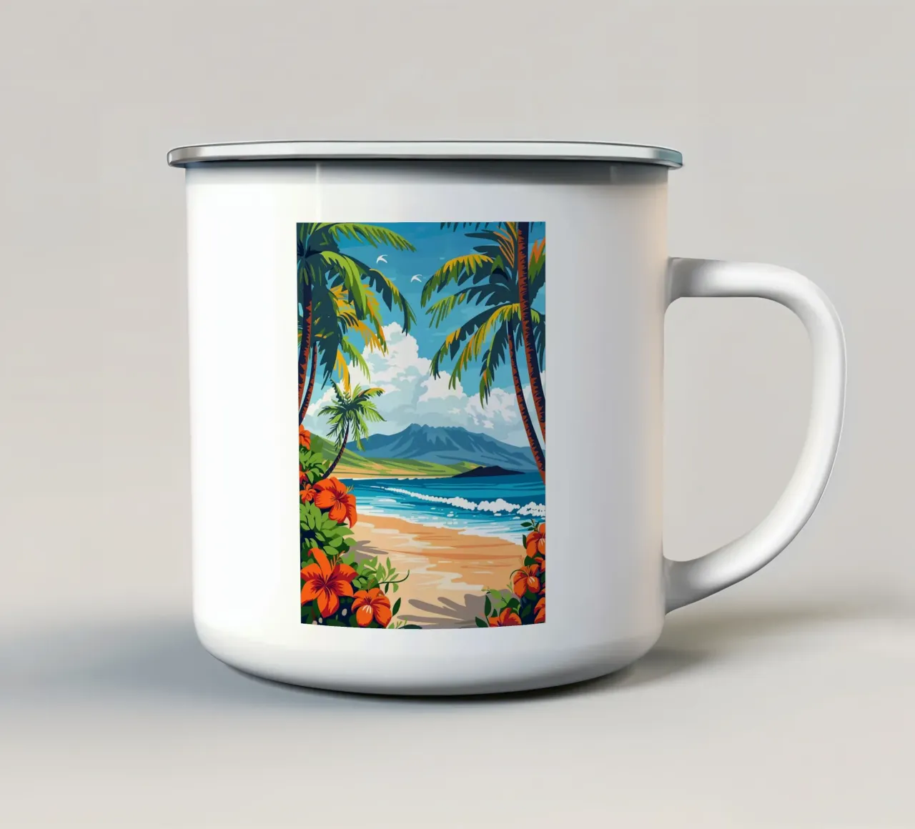 Isola di Maui, Hawaii tazza in smalto da Leon B Feierabend
